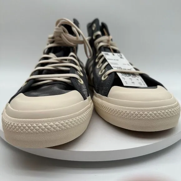 Adidas Nizza High RF Shoes Mens 10 Parley Gray‎ White Originals Sneakers Striped