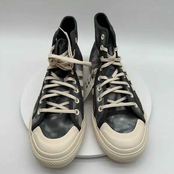 Adidas Nizza High RF Shoes Mens 10 Parley Gray‎ White Originals Sneakers Striped