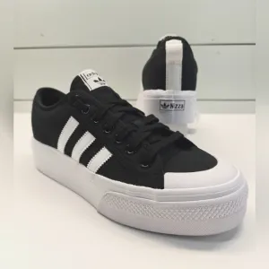 Adidas Nizza Platform Black White FV5321 Classic Casual Canvas Shoes Women's 9.5