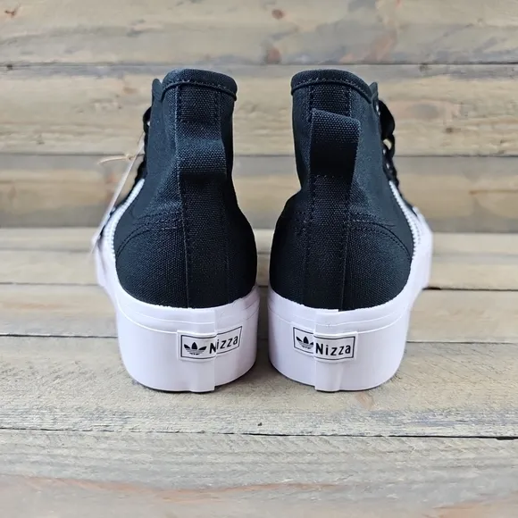 adidas Nizza Platform Mid Women's Shoes Canvas Black White