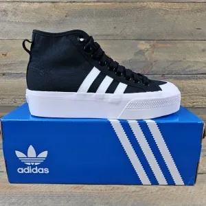adidas Nizza Platform Mid Women's Shoes Canvas Black White