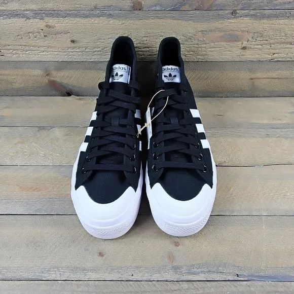 adidas Nizza Platform Mid Women's Shoes Canvas Black White