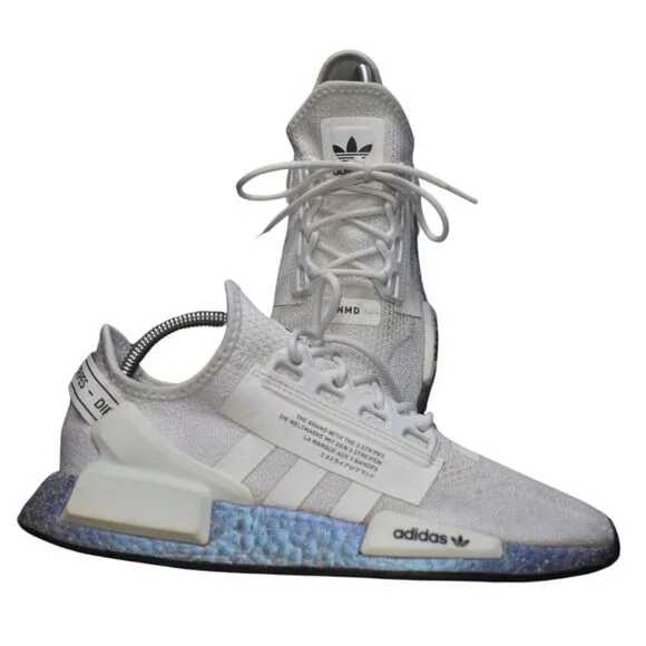 Adidas NMD R1 V2 White Athletic Shoes Sneakers Mens Size 8.5