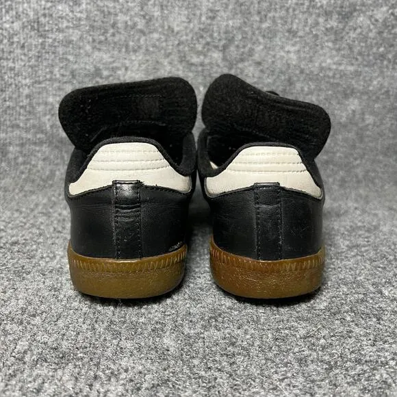 Adidas Samba Sneakers Mens US 5.5 Black Leather Low Top Lace Up Casual Shoes
