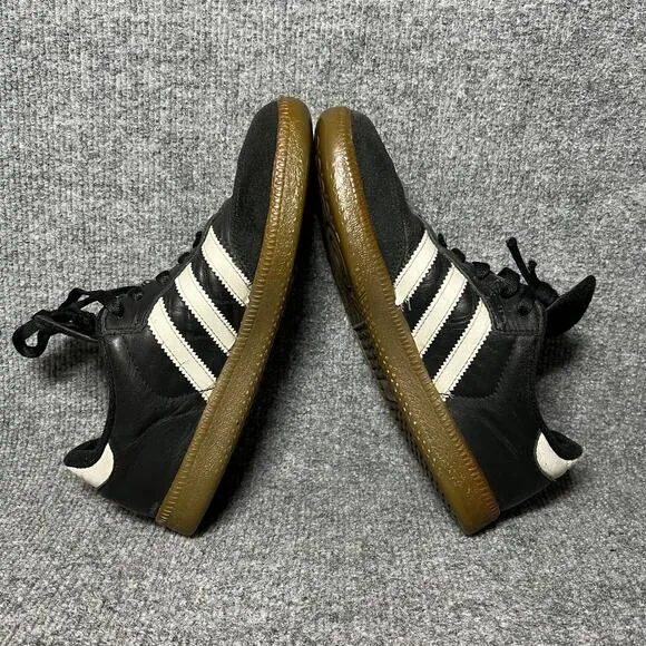 Adidas Samba Sneakers Mens US 5.5 Black Leather Low Top Lace Up Casual Shoes