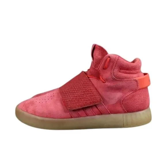 Adidas Shoes Mens 11 Sneakers Athletic Strap Trainer Tubular Invader Leather Red