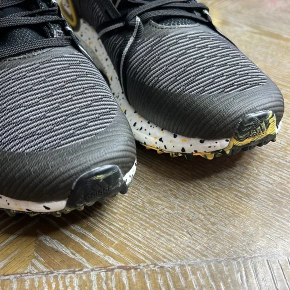 ADIDAS Solarthon Golf Shoes - Core Black / Sonic Fuchsia / Solar Gold 8/5