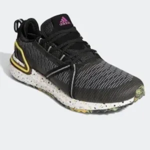 ADIDAS Solarthon Golf Shoes - Core Black / Sonic Fuchsia / Solar Gold 8/5