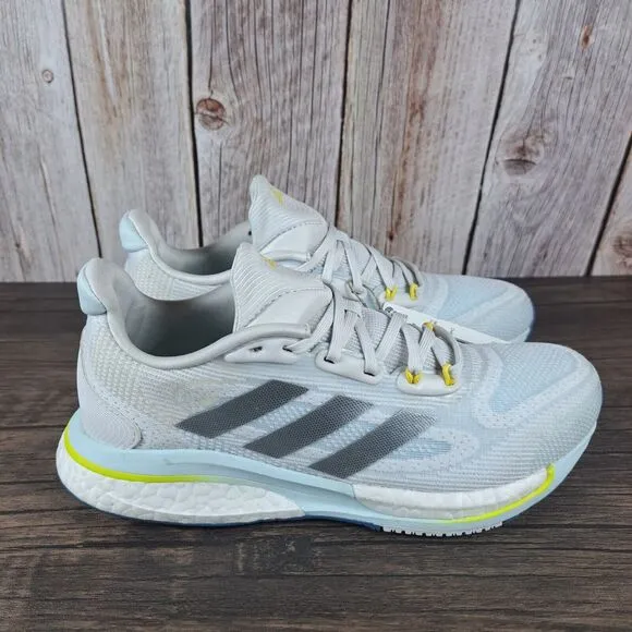 Adidas Supernova Running Shoes Women's Sz 5 Crystal White Silver Bliss Blue VGC