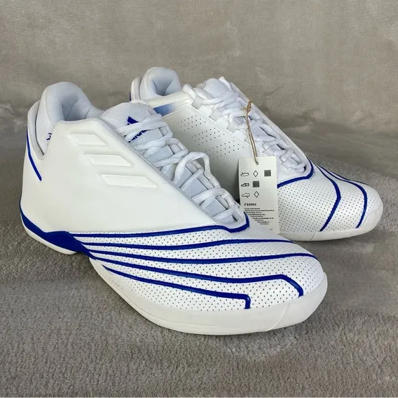 Adidas TMac 2 Restomod Men's Basketball Shoes Size 12 White Blue Leather NEW