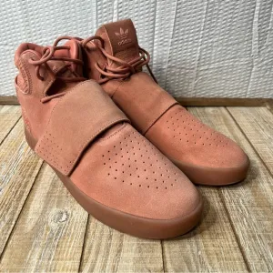 Adidas Tubular Invader Raw Pink Suede Strap Basketball Shoes Size 12