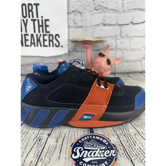 Adidas x Knicks Agent GIl Restomod Mens 9.5 Black Orange Blue Basketball Shoes