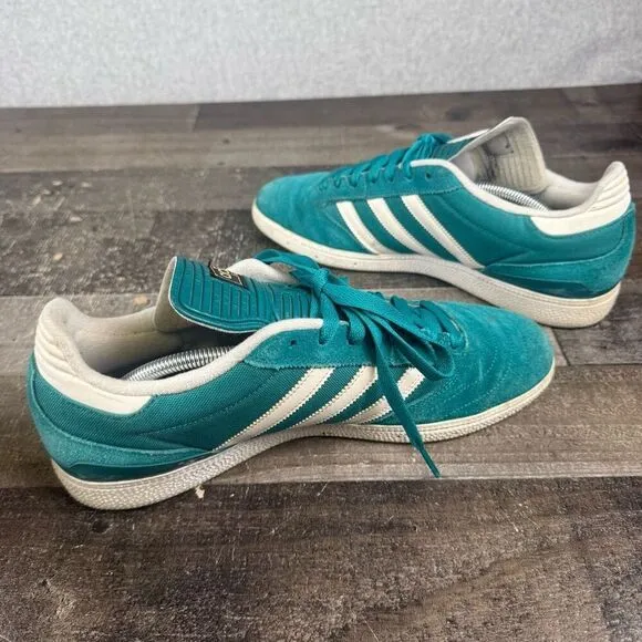 Adidas Mens Size 12 Athletic Sneakers Turquoise Blue White Lace Up Comfort Shoes