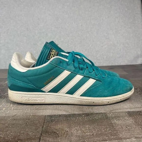 Adidas Mens Size 12 Athletic Sneakers Turquoise Blue White Lace Up Comfort Shoes