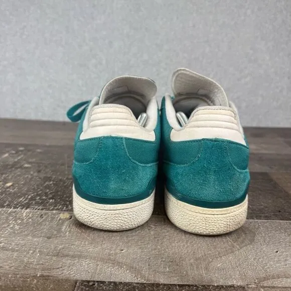 Adidas Mens Size 12 Athletic Sneakers Turquoise Blue White Lace Up Comfort Shoes