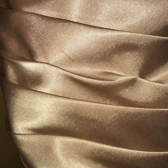 Adrianna Papell champagne one shoulder dress