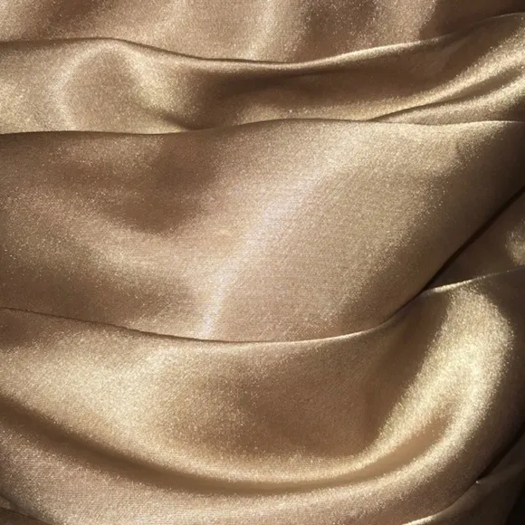 Adrianna Papell champagne one shoulder dress