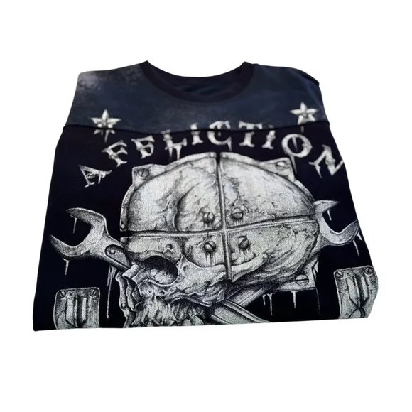 Affliction Live Fast Men’s Tee | Size Large | Skull &amp; Wrench Design