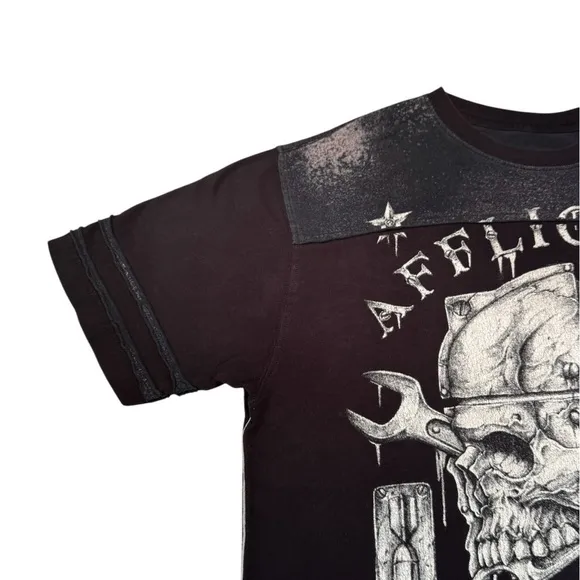 Affliction Live Fast Men’s Tee | Size Large | Skull &amp; Wrench Design