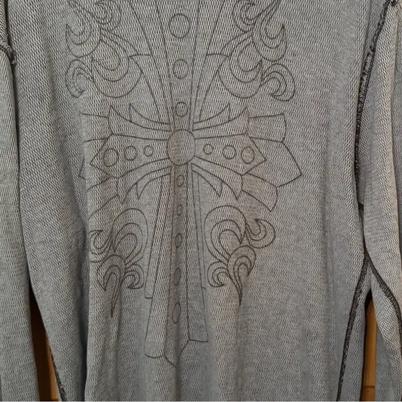 Affliction Reversible Biker Men's Skull Graphic Y2k Thermal Long Sleeve Shirt