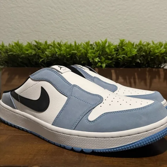 Air Jordan 1 Mule Slip On Leather Golf Shoes University Blue FJ1214-400 Size 14