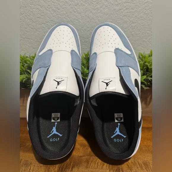 Air Jordan 1 Mule Slip On Leather Golf Shoes University Blue FJ1214-400 Size 14
