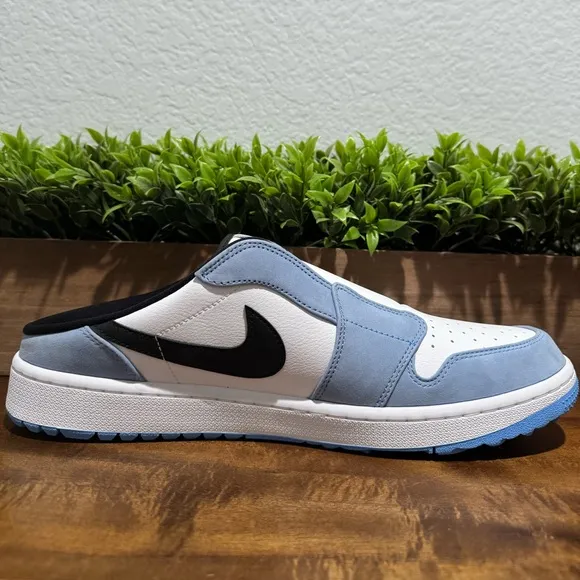 Air Jordan 1 Mule Slip On Leather Golf Shoes University Blue FJ1214-400 Size 14