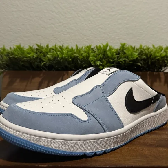 Air Jordan 1 Mule Slip On Leather Golf Shoes University Blue FJ1214-400 Size 14