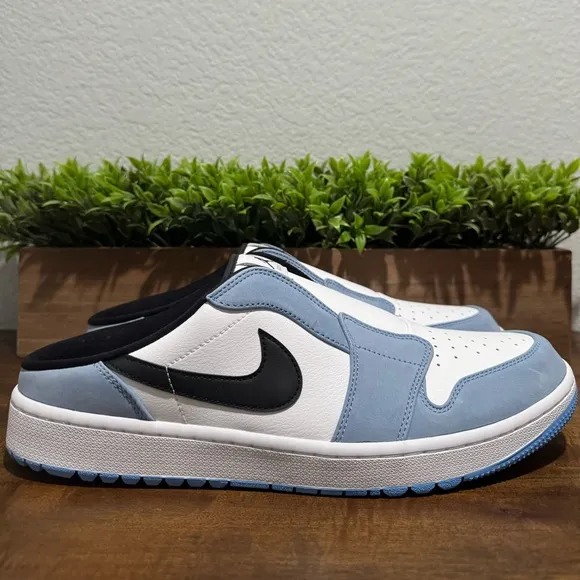 Air Jordan 1 Mule Slip On Leather Golf Shoes University Blue FJ1214-400 Size 14