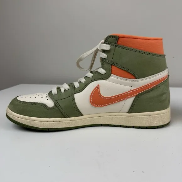 Air Jordan 1 Retro OG High Craft Celadon Mens 12.5 Sneakers Shoes Green Orange