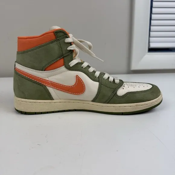 Air Jordan 1 Retro OG High Craft Celadon Mens 12.5 Sneakers Shoes Green Orange