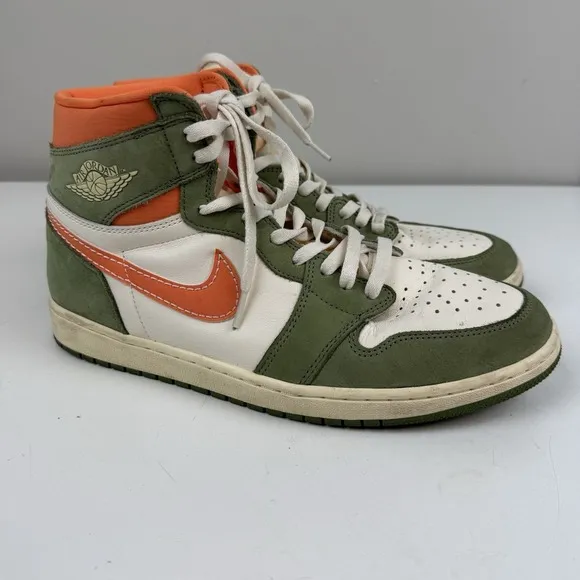 Air Jordan 1 Retro OG High Craft Celadon Mens 12.5 Sneakers Shoes Green Orange