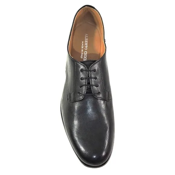 ALBERTO CICCIOLI 🇮🇹 MEN'S BLACK SOFT LEATHER COMFORT DERBY SHOES