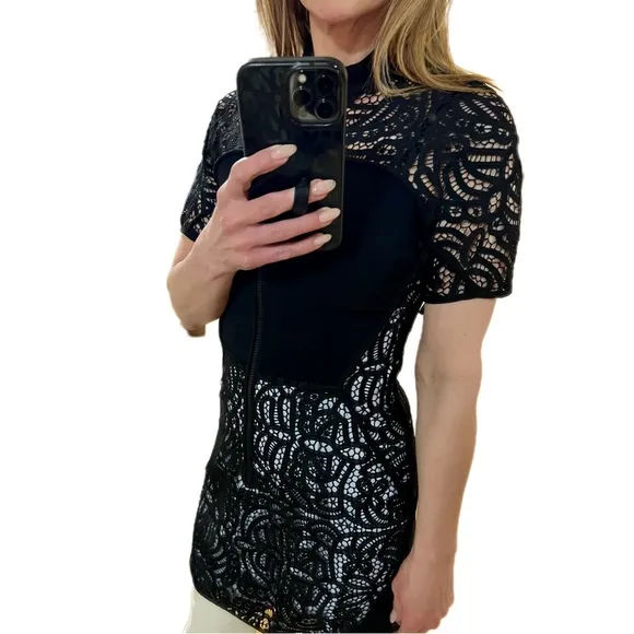 A.L.C. “Jude” Black &amp; White Mini Lace Dress Sz 2 Sophisticated Flirty &amp; Feminine