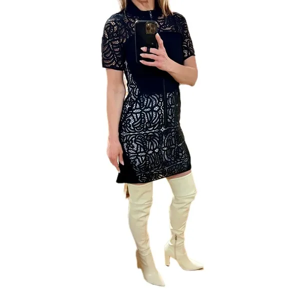 A.L.C. “Jude” Black &amp; White Mini Lace Dress Sz 2 Sophisticated Flirty &amp; Feminine