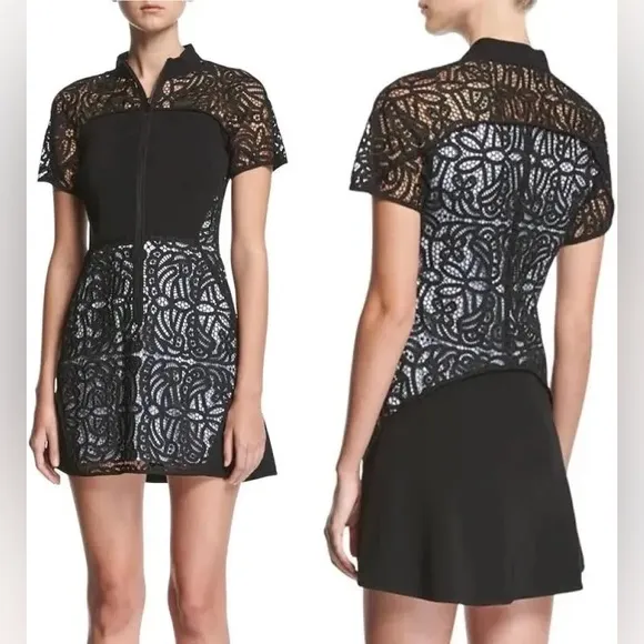 A.L.C. “Jude” Black &amp; White Mini Lace Dress Sz 2 Sophisticated Flirty &amp; Feminine