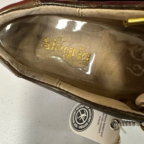 ALEGRIA Comfort Walking Shoes Metallic Animal PrintLeather Women's NWT
