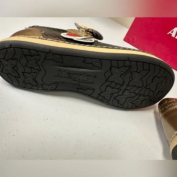 ALEGRIA Comfort Walking Shoes Metallic Animal PrintLeather Women's NWT