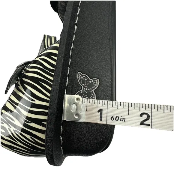 Alegria Mary Jane Shoes 37 Zebra Print Patent Leather Comfort Womens