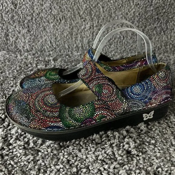 Alegria Paloma Mary Jane Womens 11.5 Nappa Leather Multicolor Clog Shoes