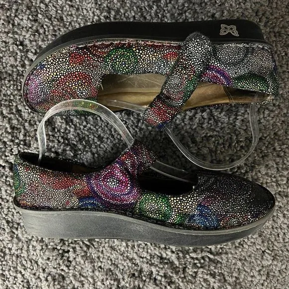Alegria Paloma Mary Jane Womens 11.5 Nappa Leather Multicolor Clog Shoes