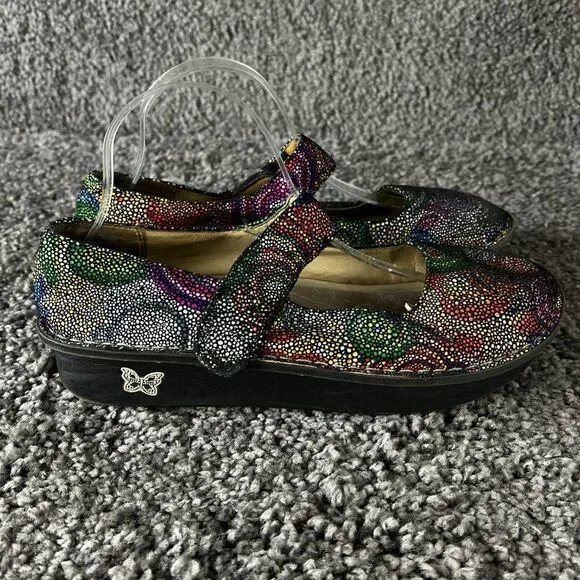 Alegria Paloma Mary Jane Womens 11.5 Nappa Leather Multicolor Clog Shoes