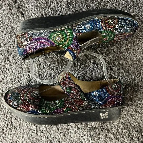 Alegria Paloma Mary Jane Womens 11.5 Nappa Leather Multicolor Clog Shoes
