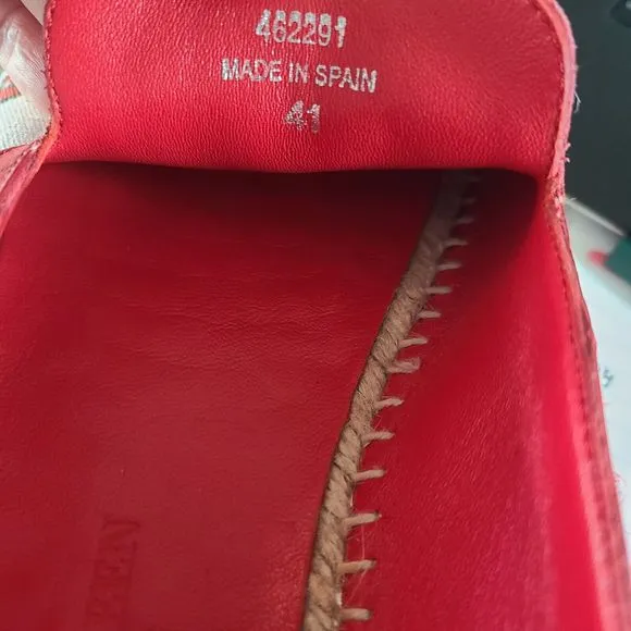 Alexander McQueen shoes flats Canvas Poppy Print Espadrille Red Ivory 10 EUR 41