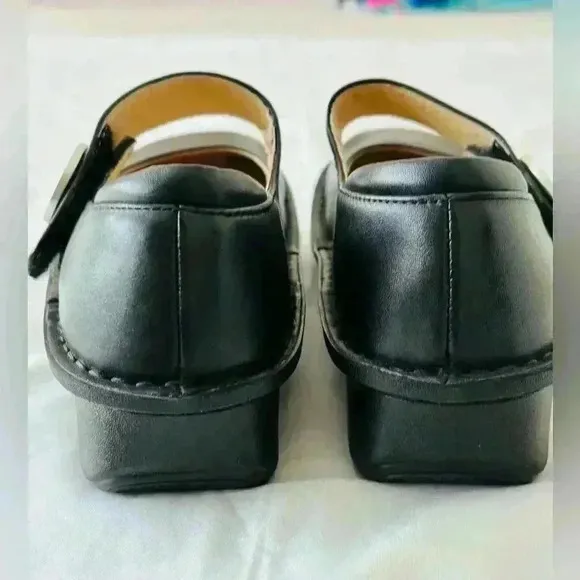 Algeria Paloma Black Napa Mary Jane Shoes Size 39W or US Size 9