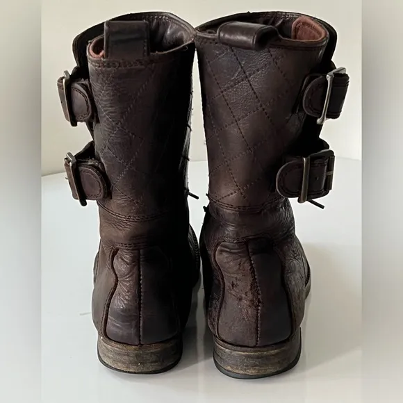 All Saints Demise Alpine Lace Up Brown Combat Military Boots Size EU 37 / US 6.5