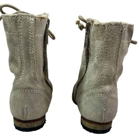 All Saints Spitalfields Jacks Place Moto Combat Boots, Distressed Suede, Size 25