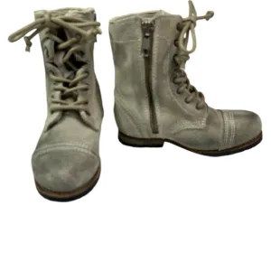 All Saints Spitalfields Jacks Place Moto Combat Boots, Distressed Suede, Size 25