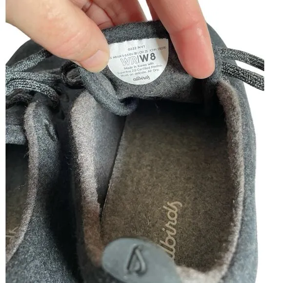 Allbirds Grey Black Merino Wool Runners Size 8