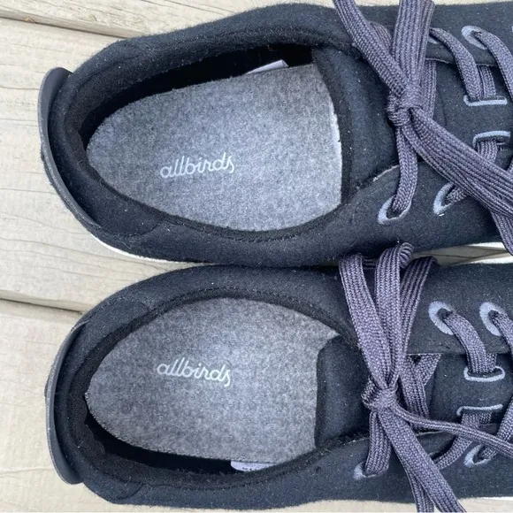 Allbirds Men's Wool Pipers Shoes in True Black (White Sole) size 14